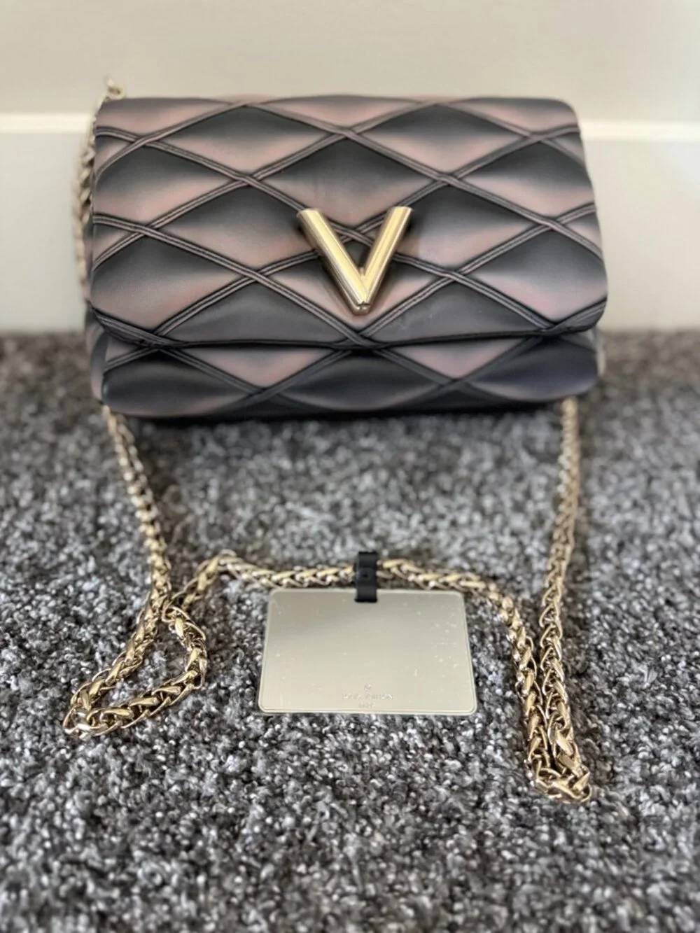 Brand New Louis Vuitton GO-14 MM (Model M23569) Black/Pink